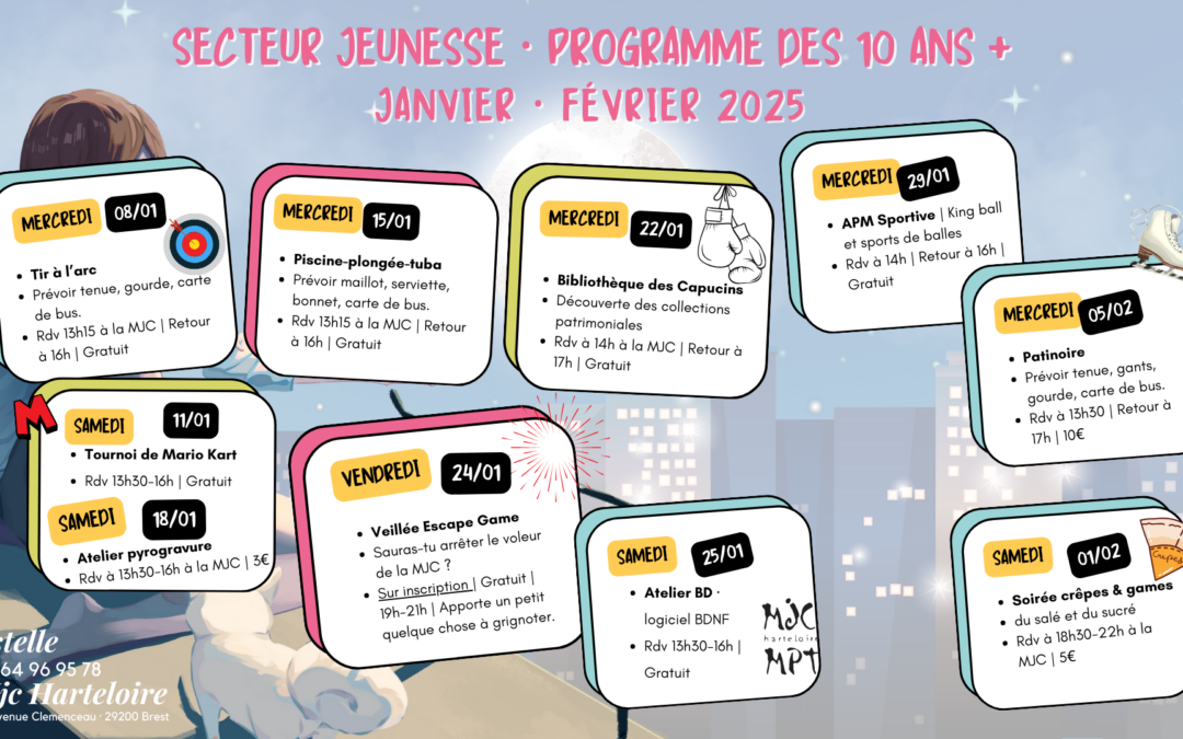 Programme jeunesse Janvier-Février 2025